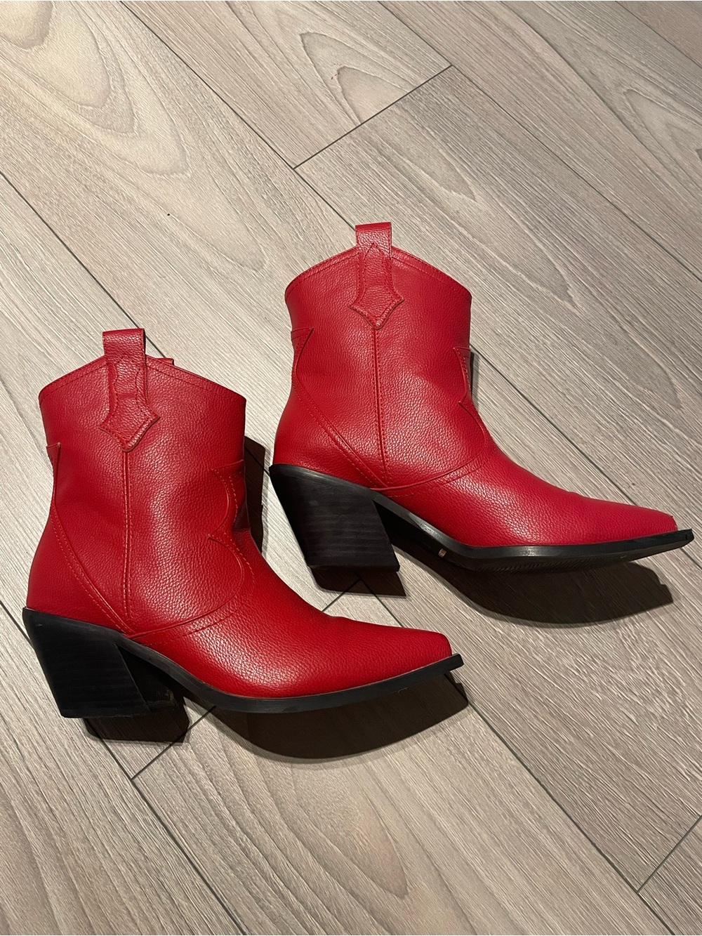 Billini Red Western Ankle Boots